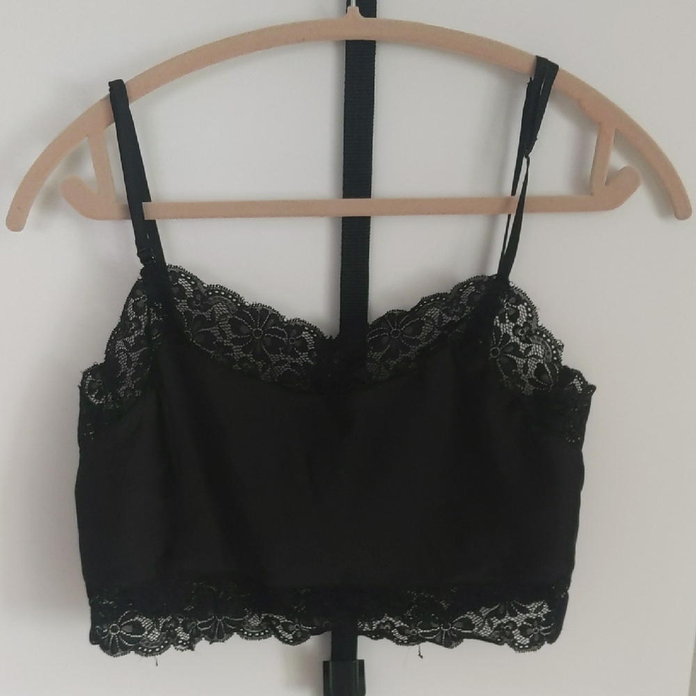 Brandy Melville Lace Trim Black Camisole